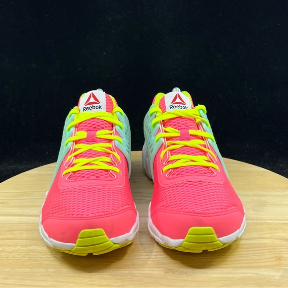 Reebok Zigtech Blue/Pink/Neon Green Size 6y/ Womens Size 7.5 Athletic Shoes - Picture 3 of 10